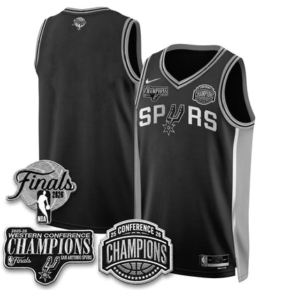 SAS 2026 NBA Western Conference Champions Vapor Jersey - Stitched N5