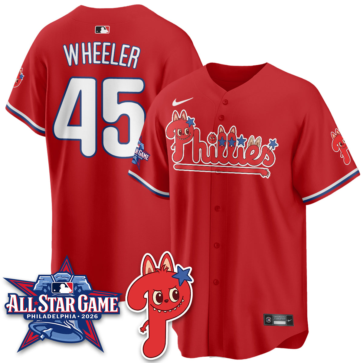 Philadelphia Phillies Fanged Rabbit Doll  Vapor Limited Jersey - Stitched