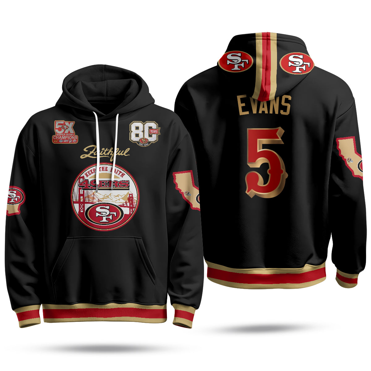 SF Faithful to The Bay Fleece Hoodie - Printed