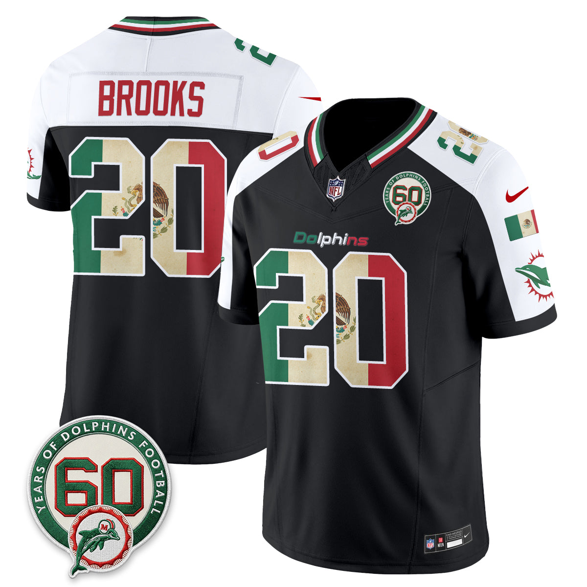 Miami Dolphins Mexico Edition Vapor Jersey - Stitched