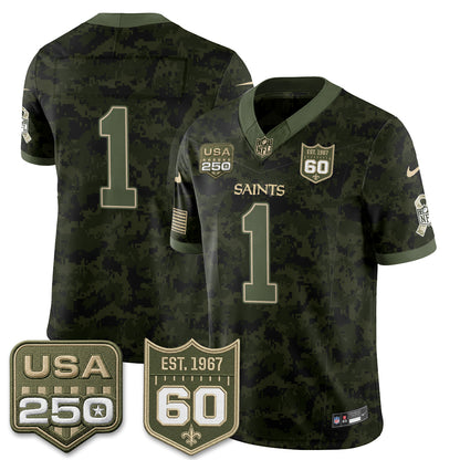 New Orleans Saints 2026 Salute to Service Vapor Jersey - Stitched