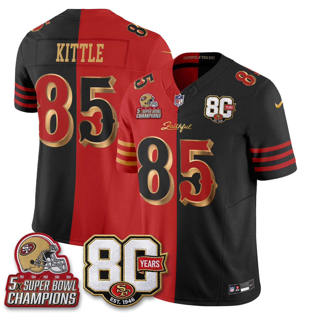 San Francisco 49ers Rivalries Split Edition Vapor Jersey - Stitched