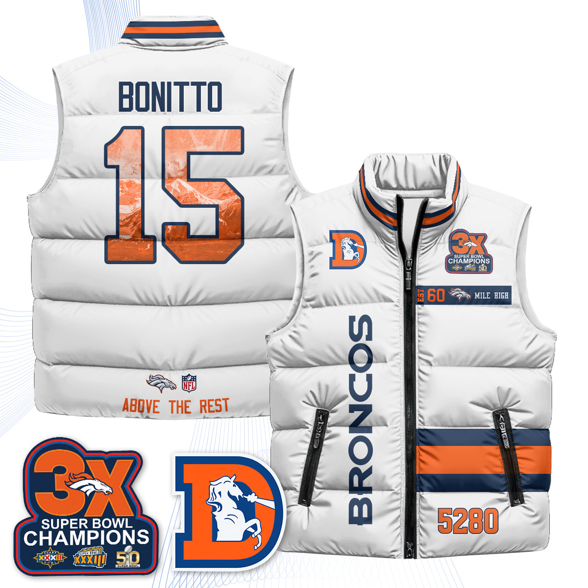 DEN "Mile High" Puffer Vest - Printed