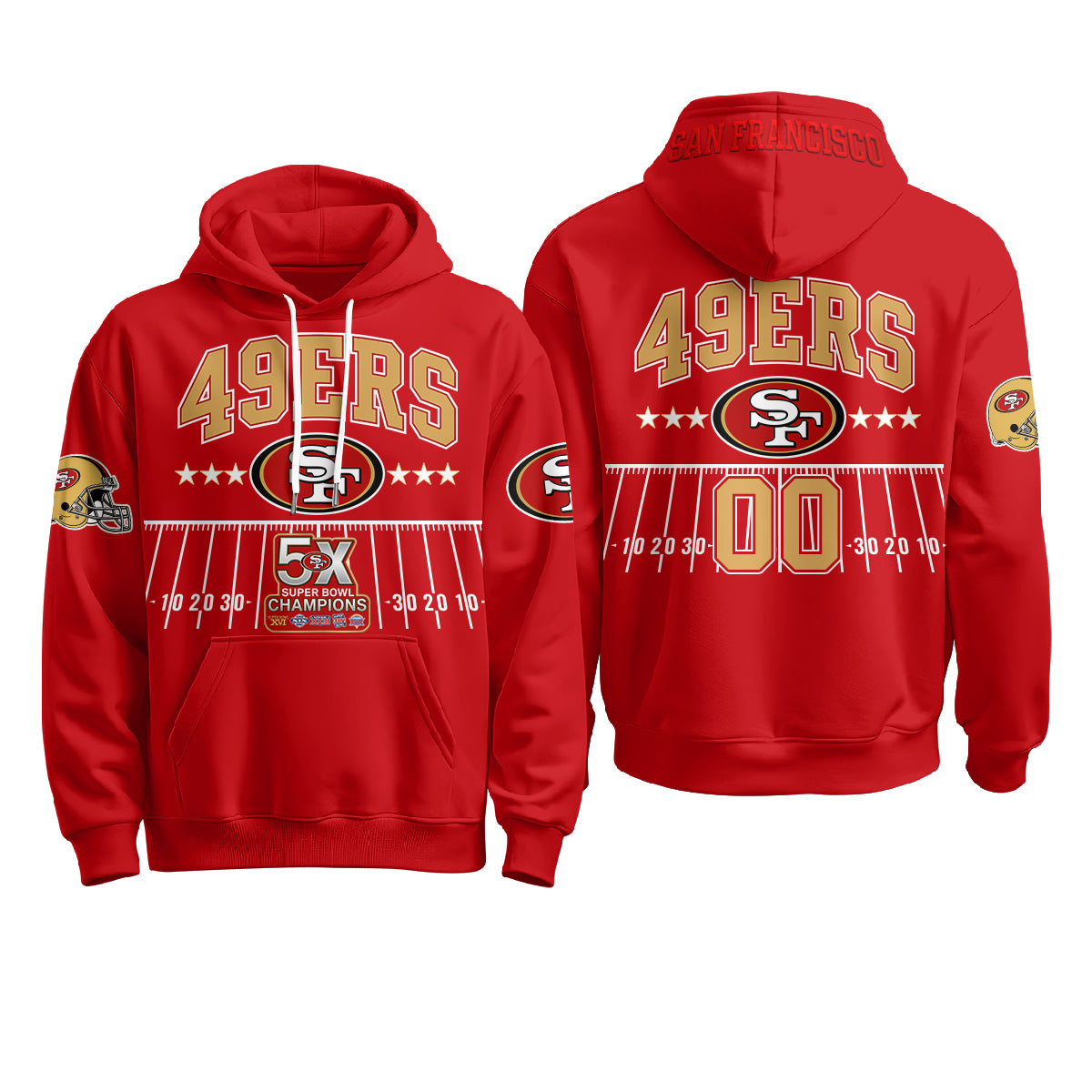 SF 5X SB Custom Fleece Hoodie - Printed