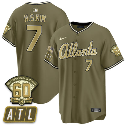 ATL New Era Olive 2026 Armed Forces Day Vapor Limited Jersey - All Stitched