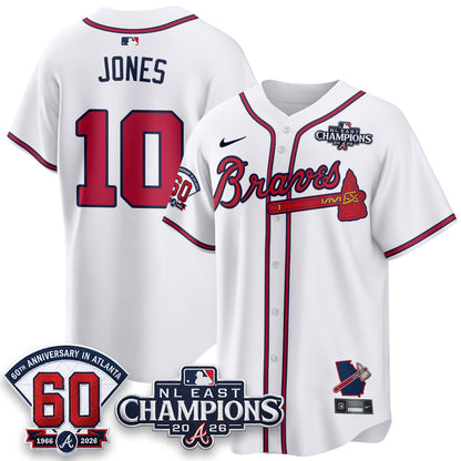 Atlanta Braves 2026 NL East Champs Vapor Jersey - Stitched