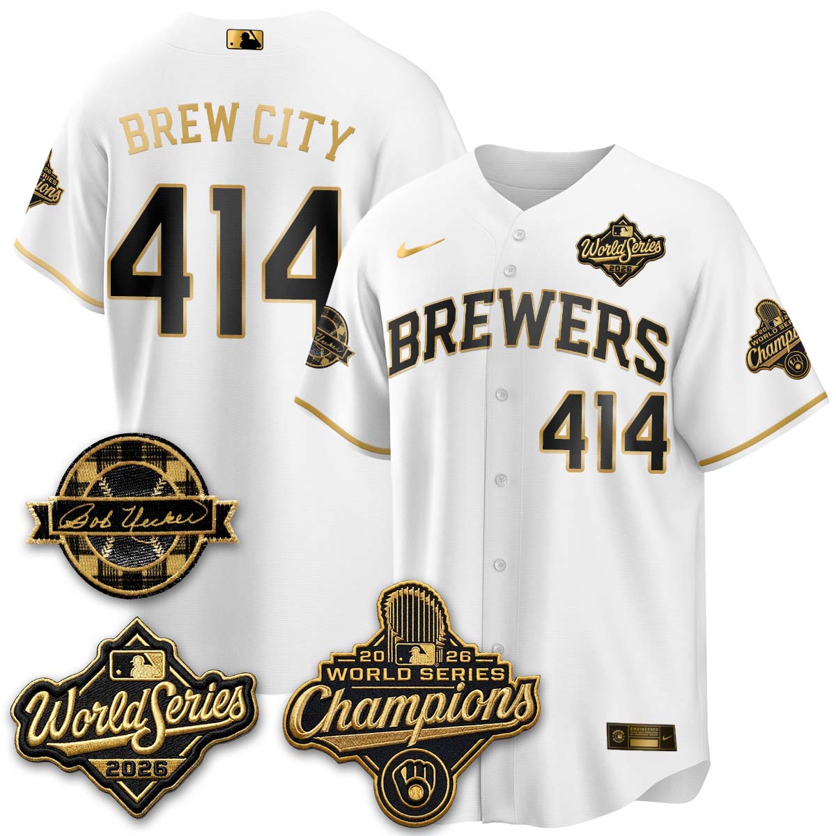 MIL 2026 WS Champions - Bob Uecker Patch Vapor Jersey - Stitched (TT)