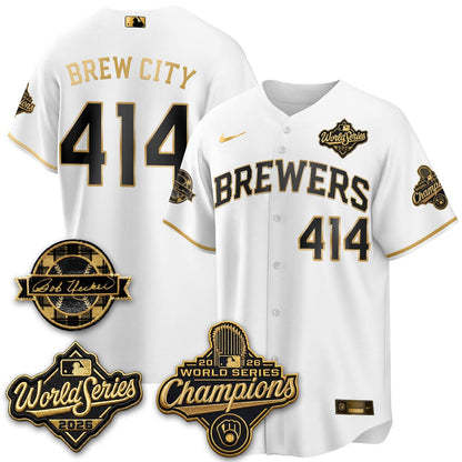 MIL 2026 WS Champions - Bob Uecker Patch Vapor Jersey - Stitched (TT)