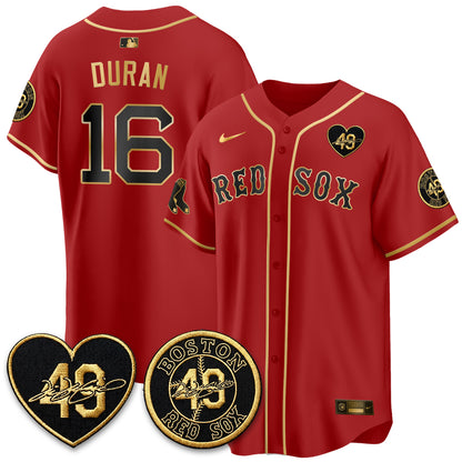 BOS Tim Wakefield Memorial Patch Vaper Premier Limited Gold Edition Jersey - All Stitched