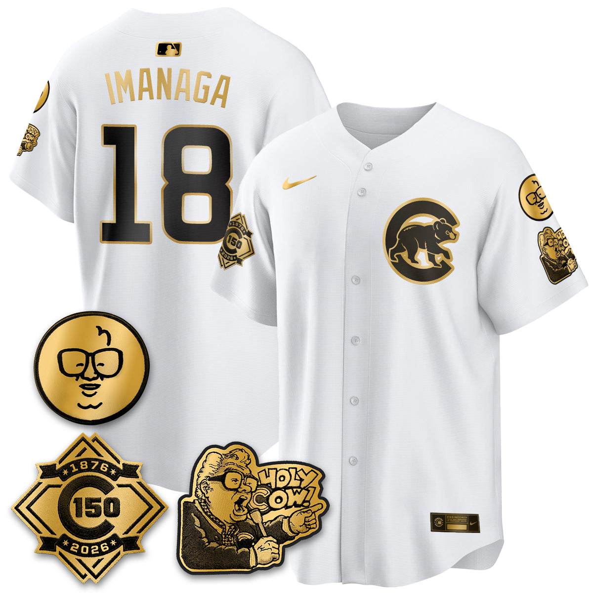 CHC 150th Anniversary Harry Caray Holy Cow Vapor Premier Limited Jersey - All Stitched V3