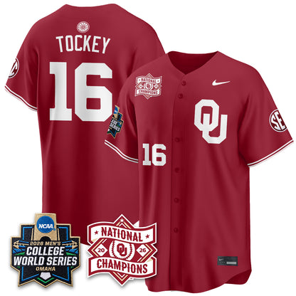 Oklahoma Sooners Nike 2026 NCAA Baseball Men's College World Series Champions Vapor Jersey - Stitched