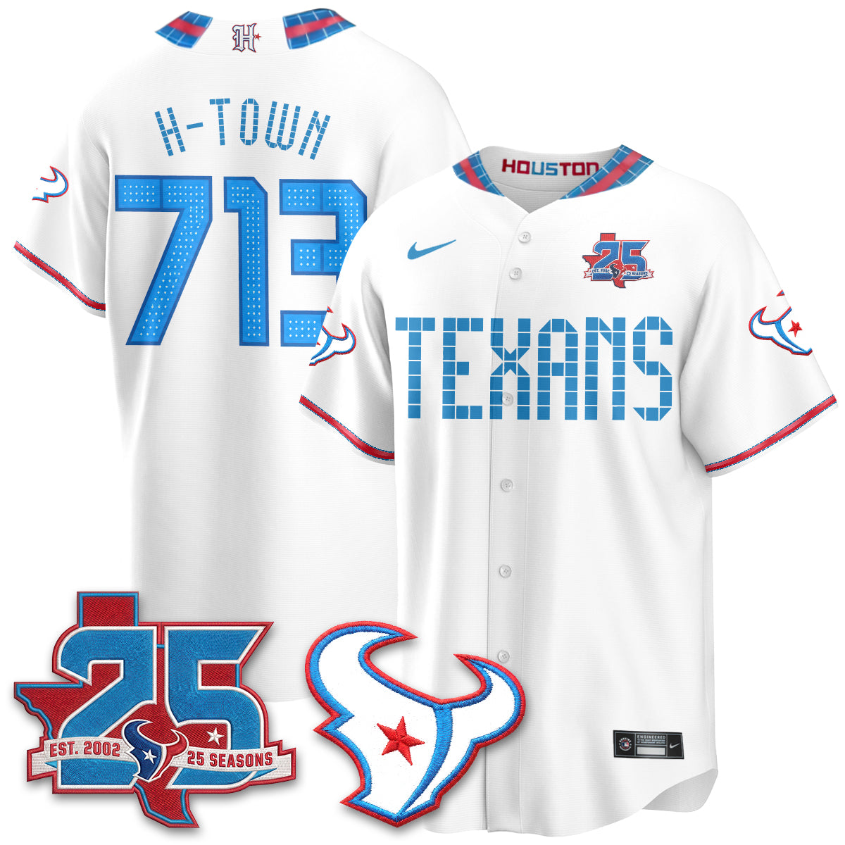 Houston Texans 2026 Rivalries Baseball Vapor Jersey - Stitched