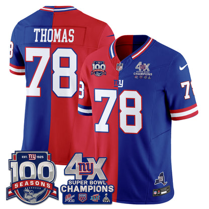 NYG 4X SBowl Split Edition Vapor Jersey - Stitched