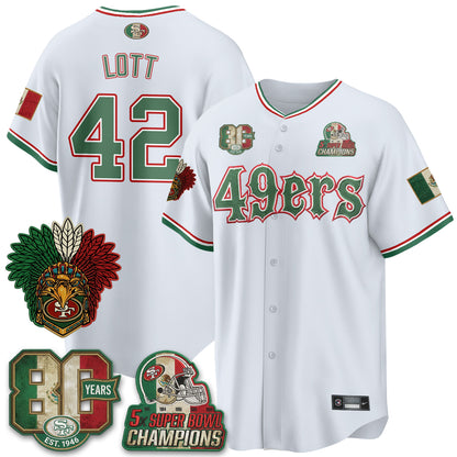 San Francisco 49ers Mexico Edition Baseball Vapor Jersey - Stitched