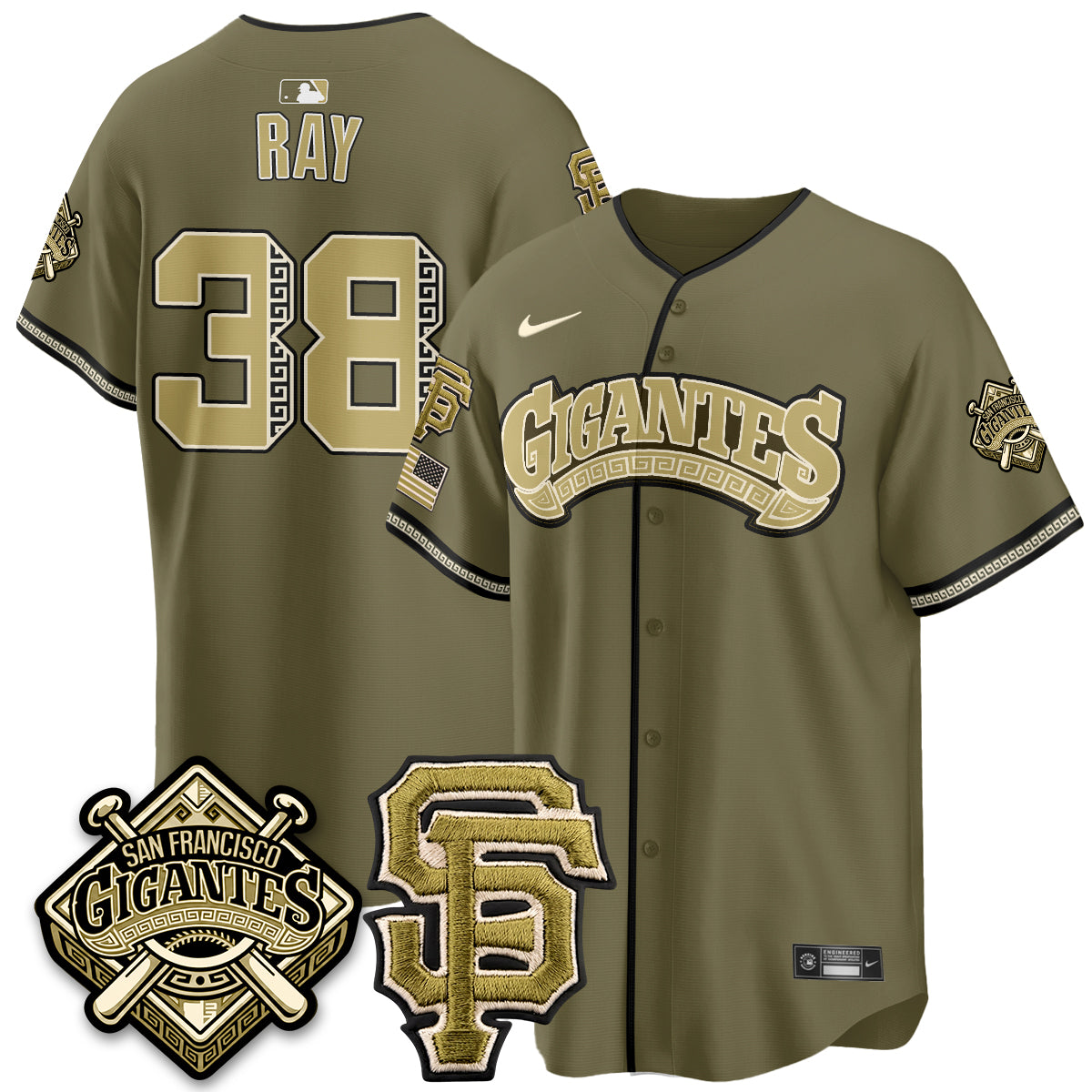 SF New Era Olive 2026 Armed Forces Day Jersey - All Stitched