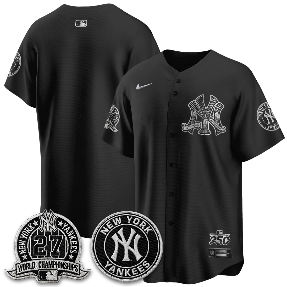 NYY Fourth of July USA Vapor Limited Jersey - Stitched
