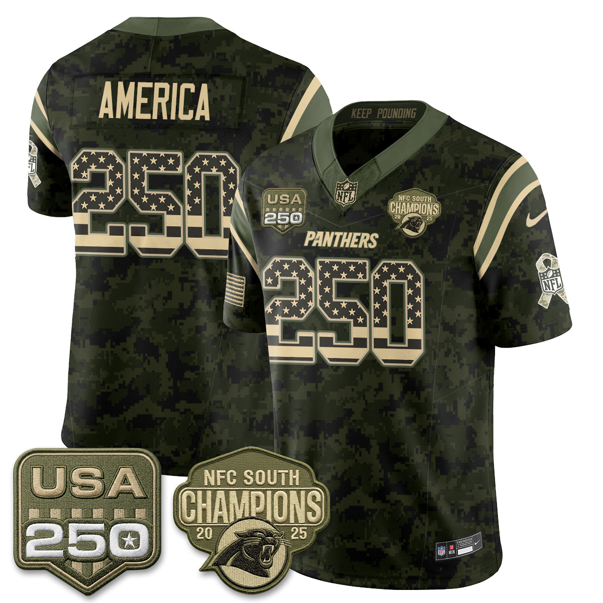Carolina Panthers 2026 Salute To Service Edition Vapor Jersey - Stitched
