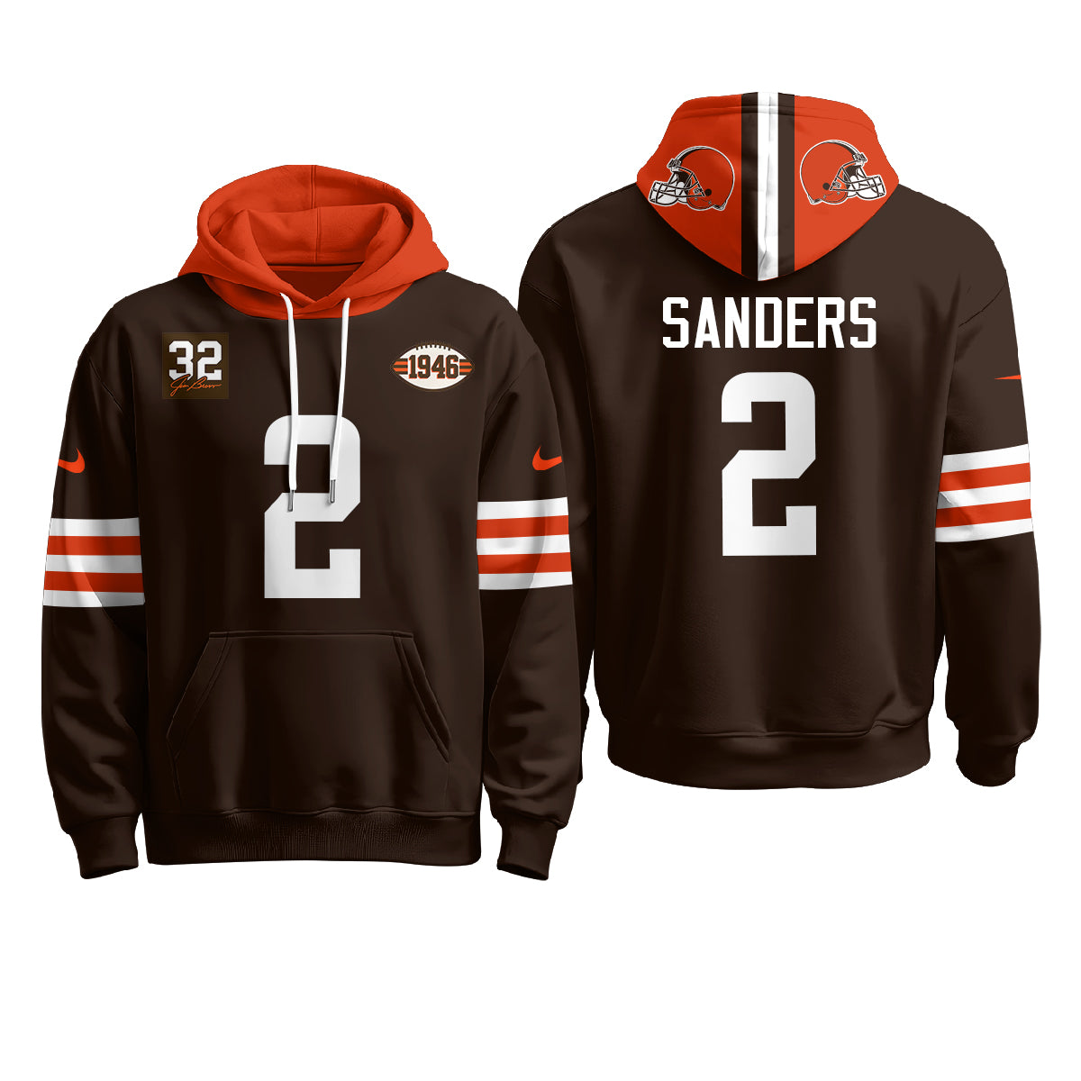 Cleveland Browns 1946 Anniversary Patch Hoodie - Stitched