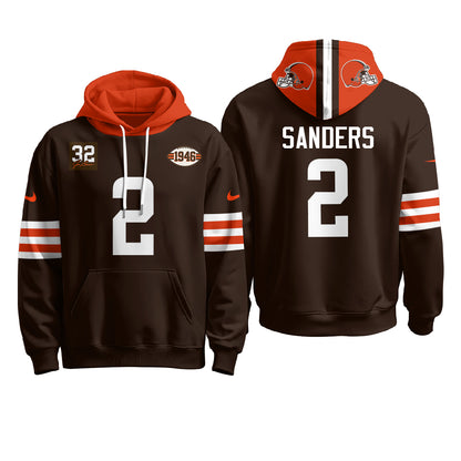 Cleveland Browns 1946 Anniversary Patch Hoodie - Stitched