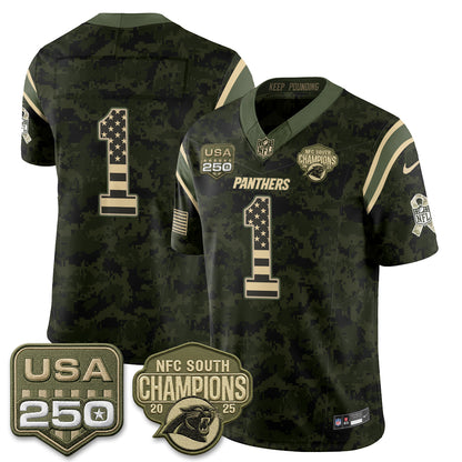 Carolina Panthers 2026 Salute To Service Edition Vapor Jersey - Stitched