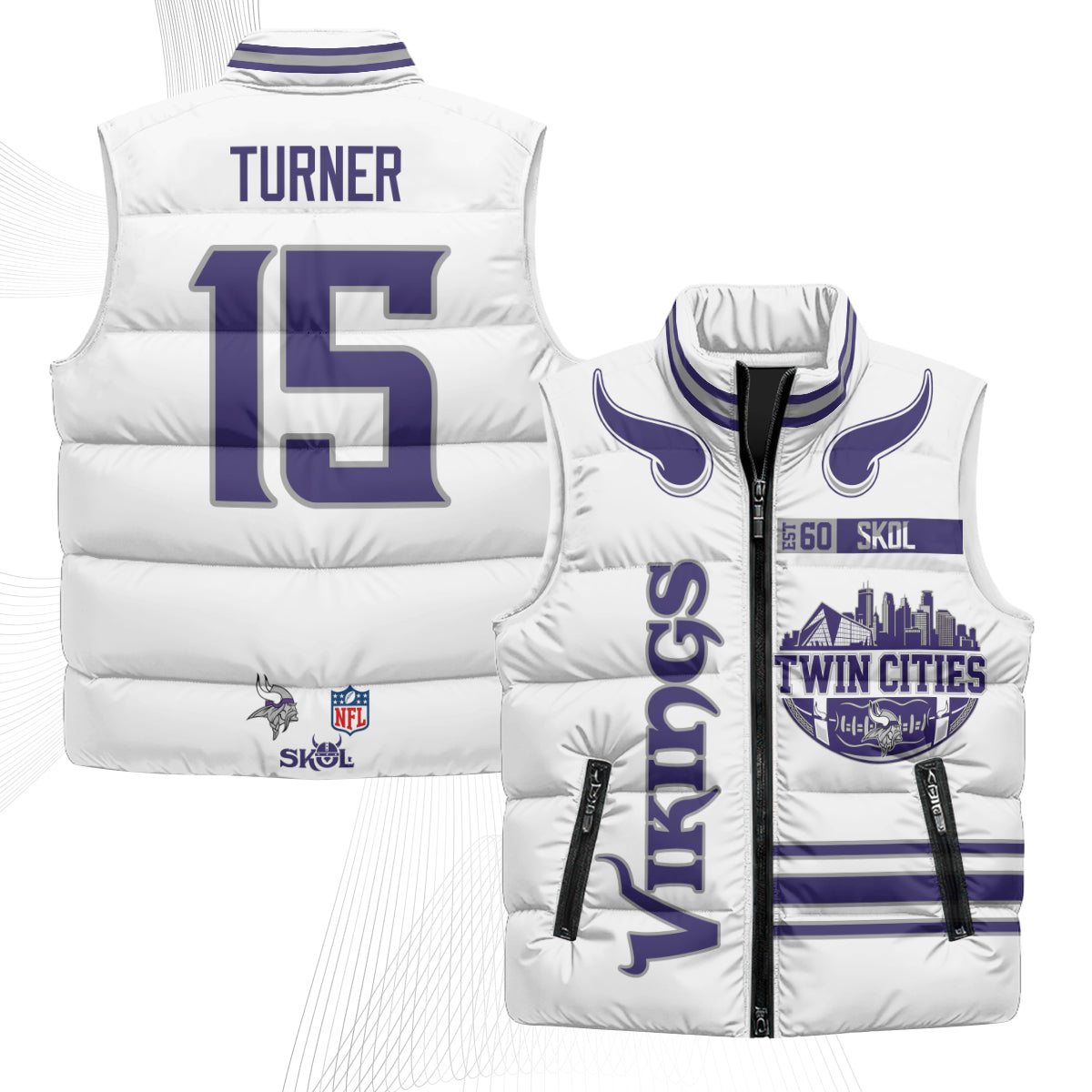 MIN Twin City Puffer Vest - Printed