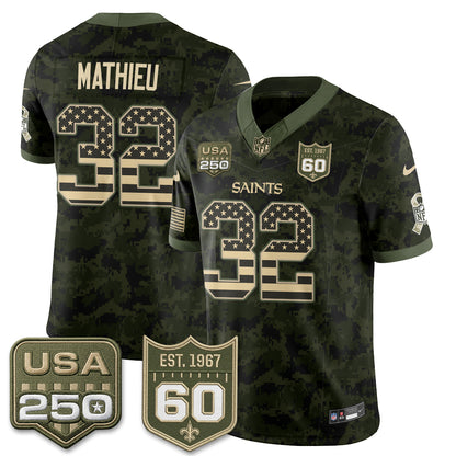 New Orleans Saints 2026 Salute to Service Vapor Jersey - Stitched