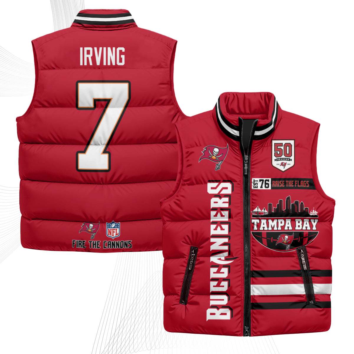 TB "Raise the Flags" Puffer Vest - Printed
