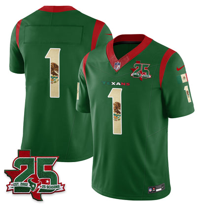 Houston Texans 25 Seasons Mexico Style Vapor Jersey - Stitched