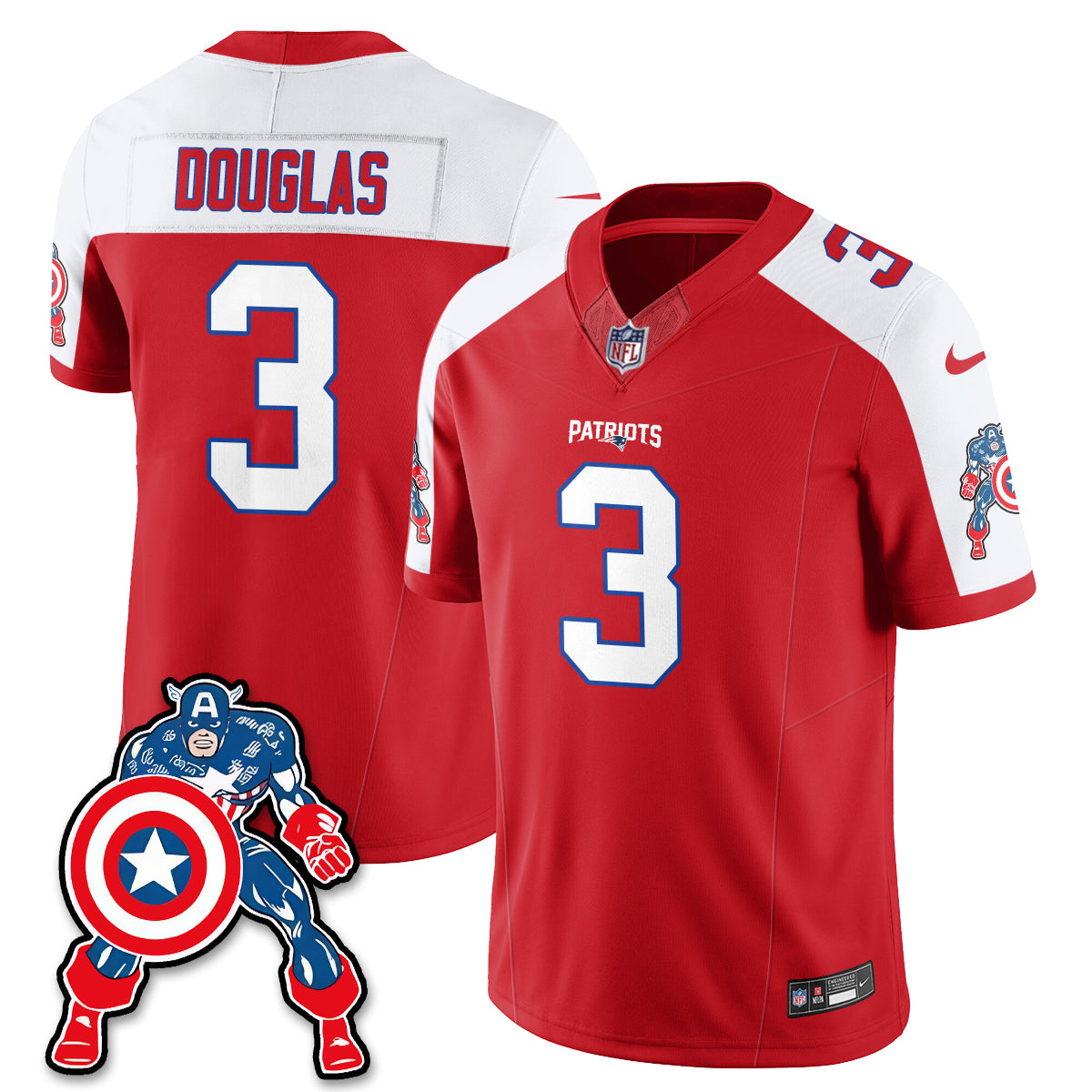 New England Patriots x Vibranium Shield Edition Vapor Jersey - Stitched