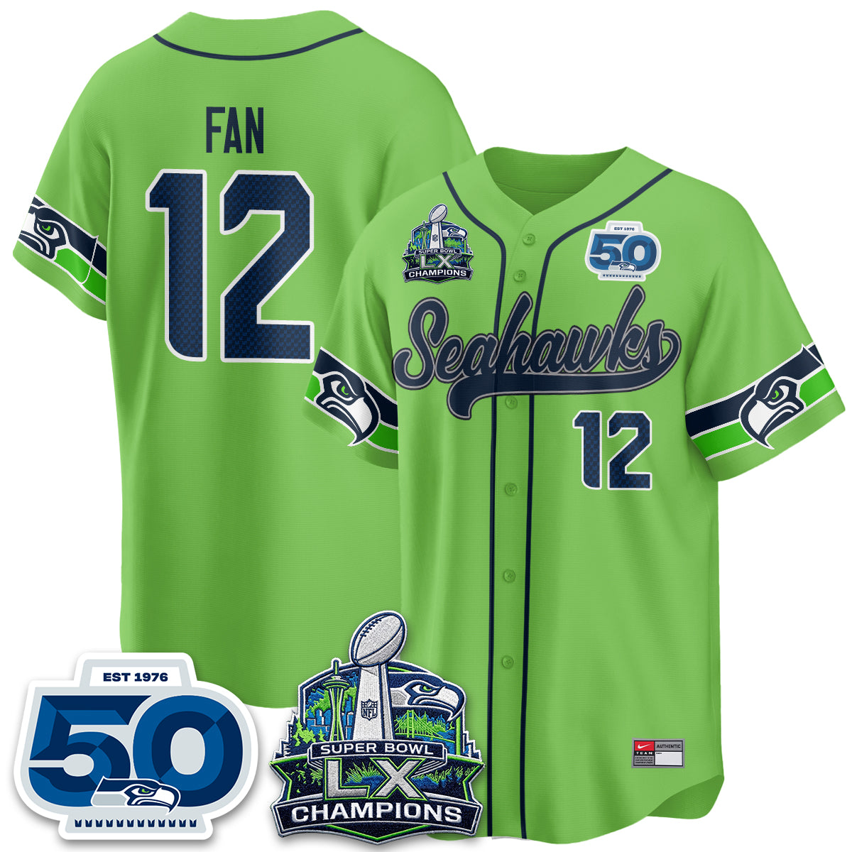 SEA SB LX Champs Vapor Baseball Jersey - Stitch