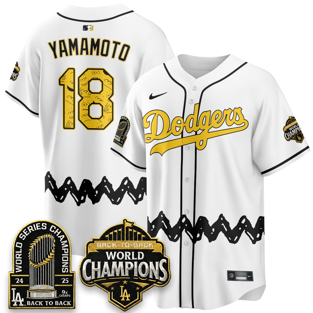Los Angeles Dodgers x P-nuts Style Vapor Jersey - Stitched