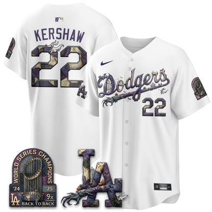 Los Angeles Dodgers Nightmare Edition Vapor Jersey - Printed