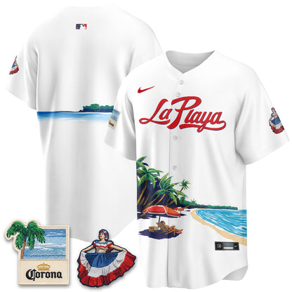 Philadelphia Phillies Beach Connect "La Playa" Edition Vapor Jersey- Patch Stitched