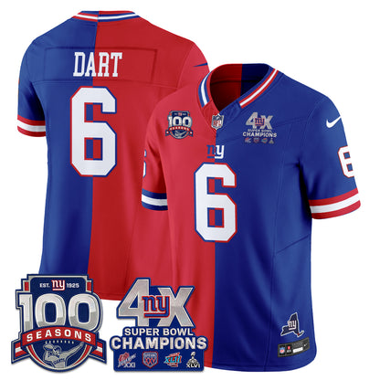 NYG 4X SBowl Split Edition Vapor Jersey - Stitched