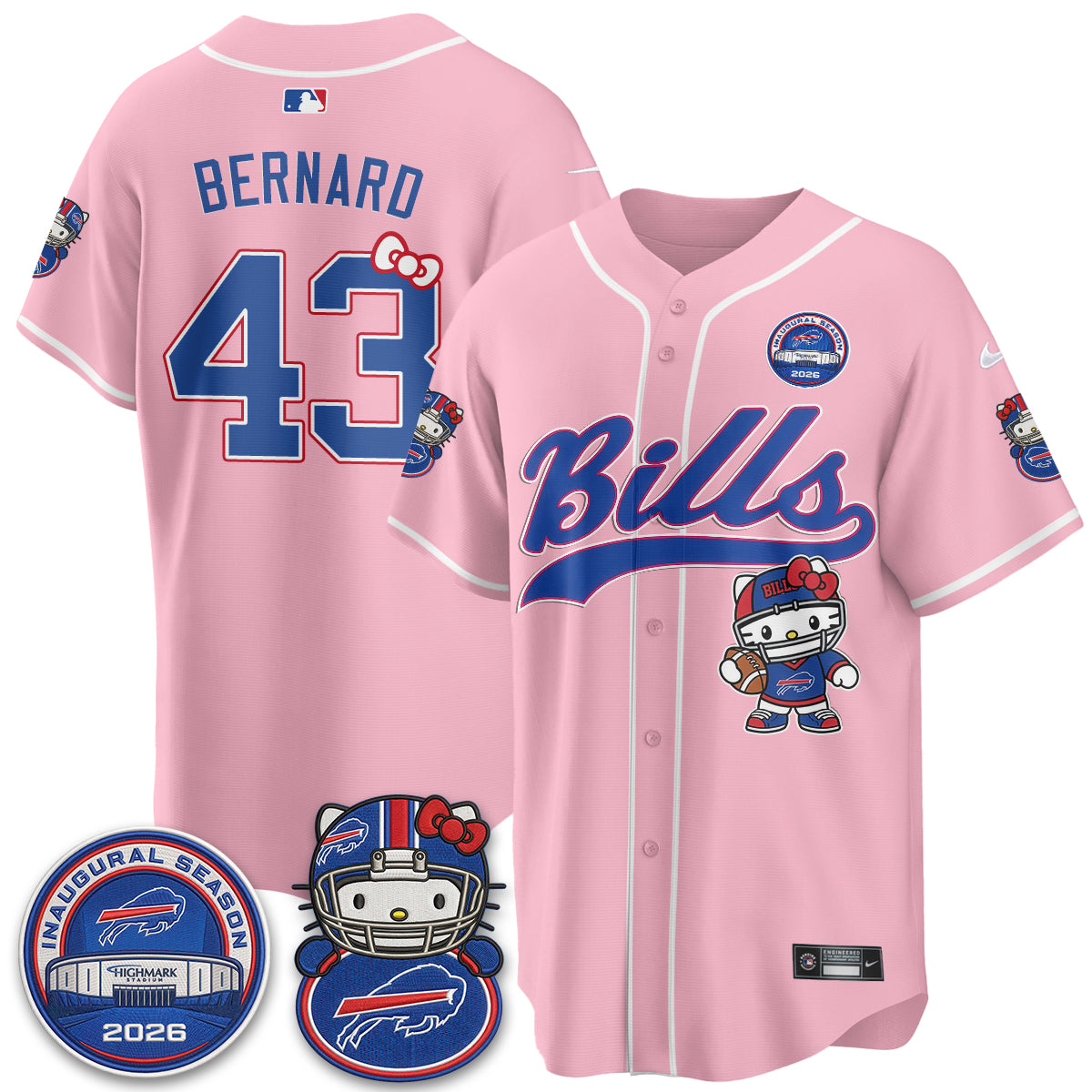 Buffalo Bills x Meow  Vapor Baseball Jersey - Stitched