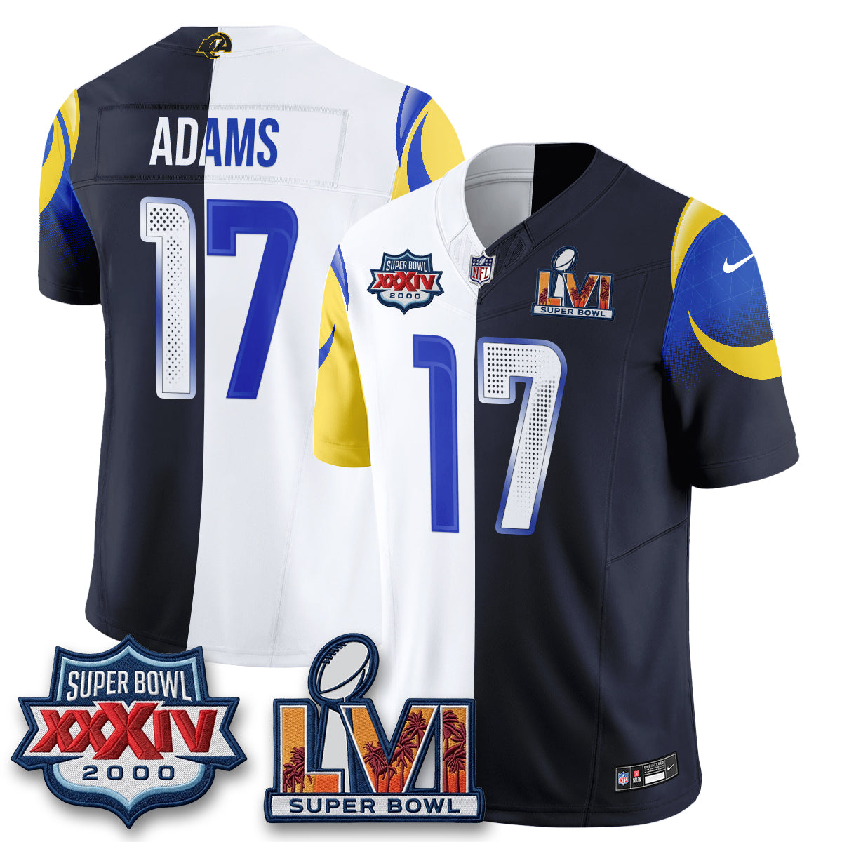 LAR Rivalries Split Vapor Jersey - Stitched