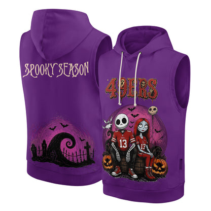 SF x Skeleton Gentleman & Rag Doll Bride Edition Sleeveless Hoodie Tank Top - Printed