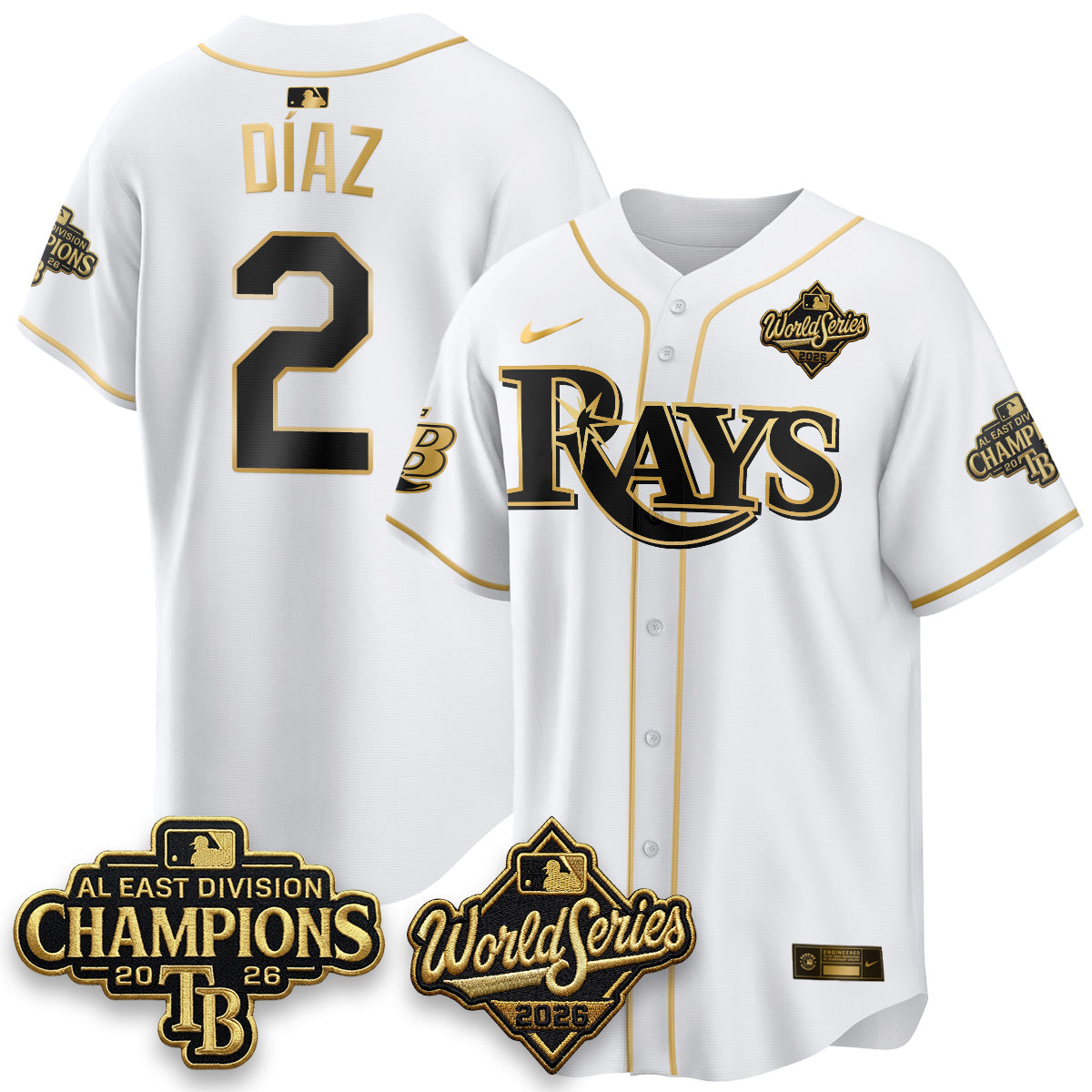 TB 2026 AL Champions Gold Edition Vapor Jersey - Stitched