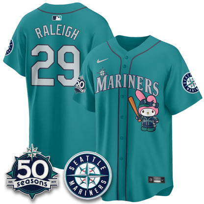 Seattle Mariners x  Pink Sanrio Friend Vapor Jersey - Stitched
