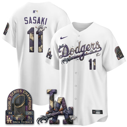 Los Angeles Dodgers Nightmare Edition Vapor Jersey - Printed
