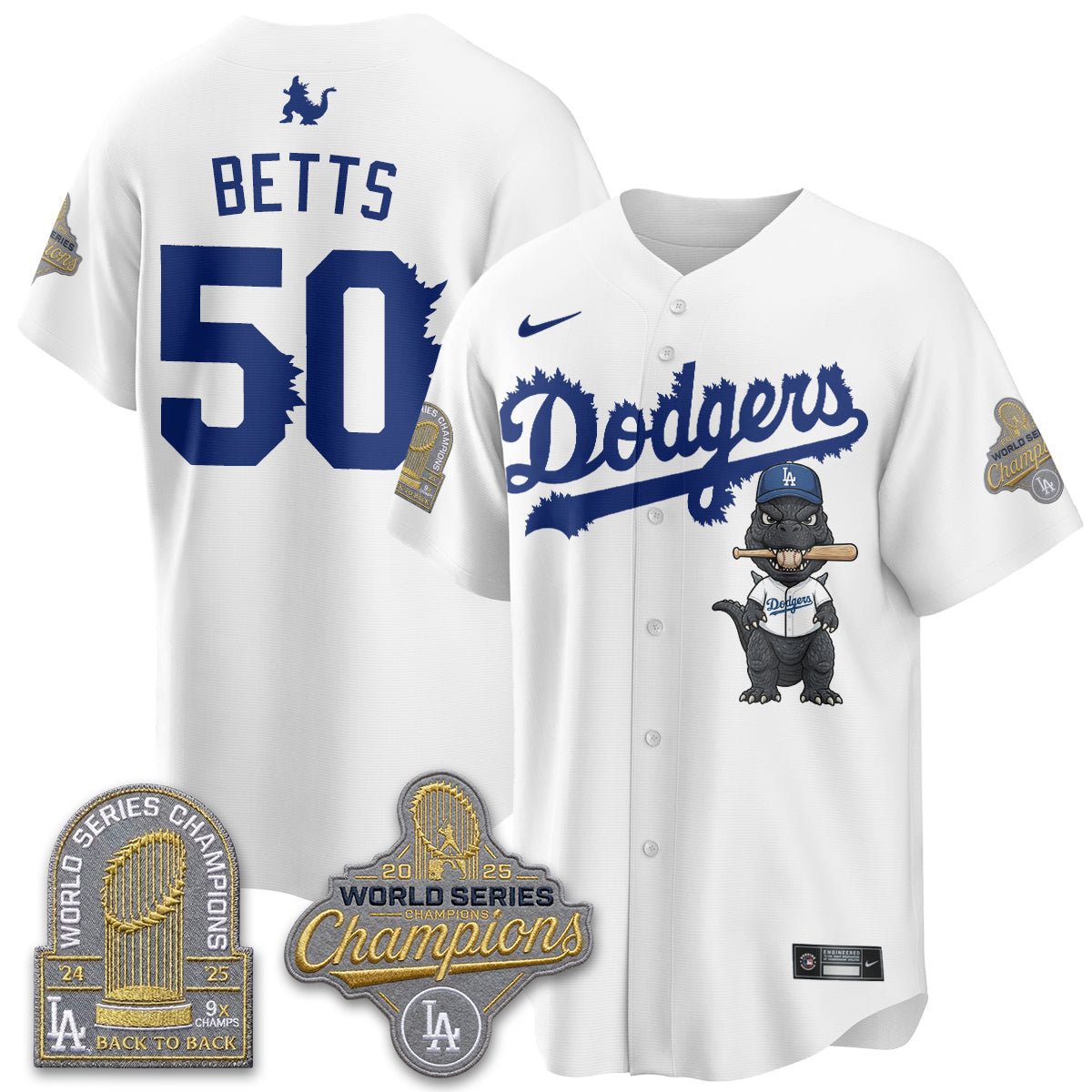 Los Angeles Dodgers x Godzilla Vapor Jersey- Stitched