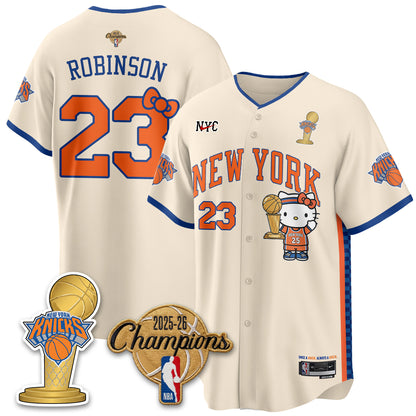 New York Knicks 2026 NBA Champions x Meow Kitty Vapor Jersey - Stitched