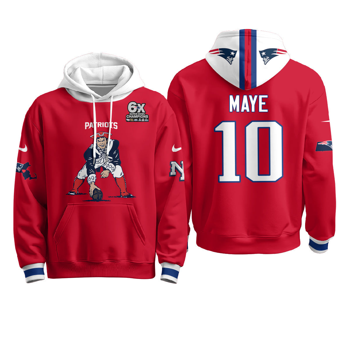 New England Patriots Minuteman Edition Fleece Hoodie - Printed