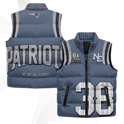 New England Patriots Rivalries Puffer Vest - Printed