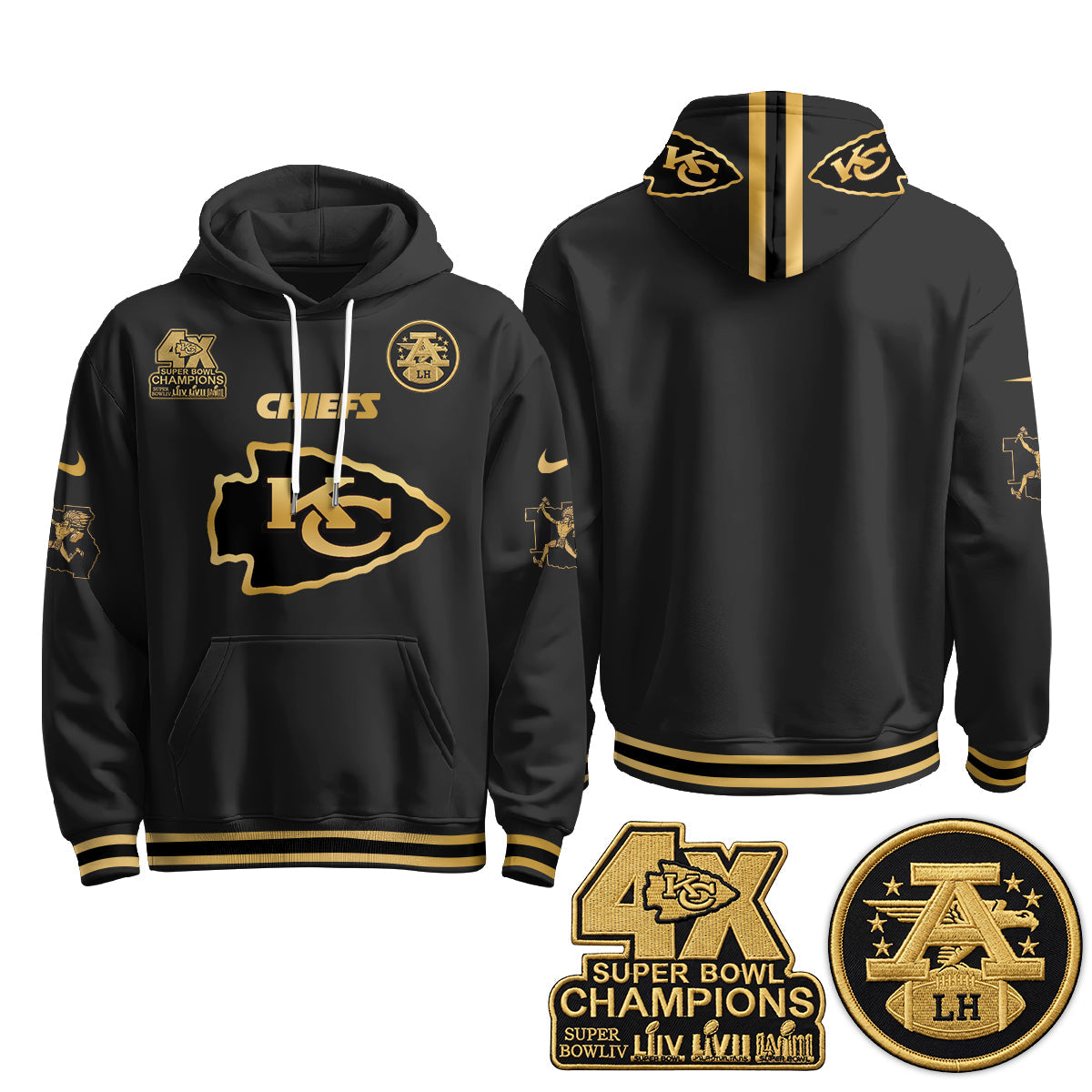 KC 4X Champs Gold Edition Fleece Hoodie - Printed