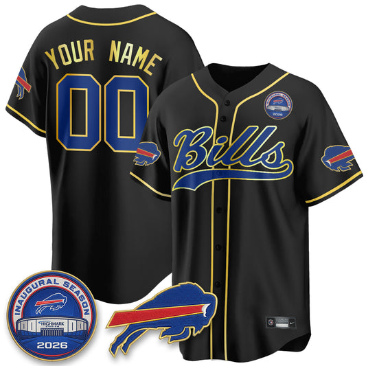 Buffalo Bills 2026 Gold Trim Baseball Edition Vapor Custom Jersey - Stitched