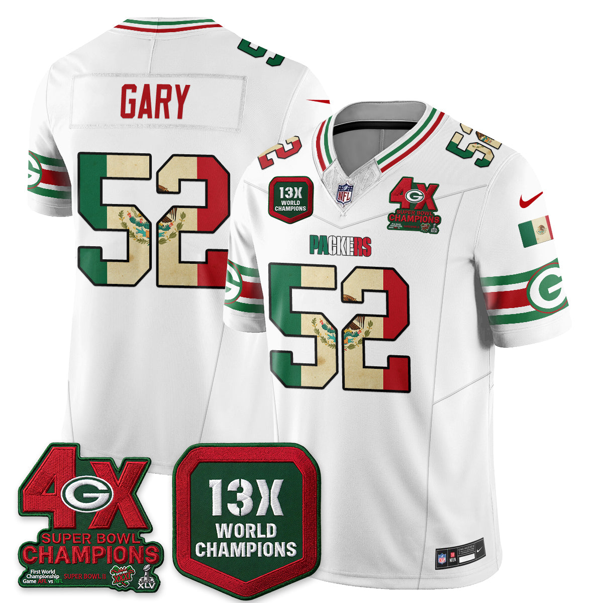 Green Bay Packers Mexico Edition Vapor Jersey - Stitched