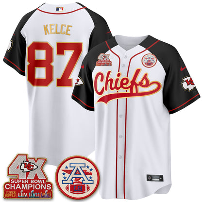 Kansas City Chiefs 4X Champs Gold Trim Edition Vapor Baseball Jersey - Stitched