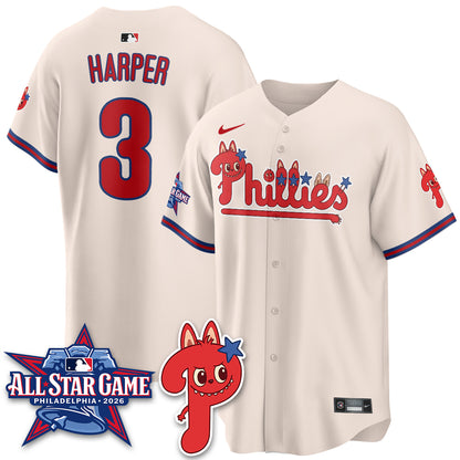 Philadelphia Phillies Fanged Rabbit Doll  Vapor Limited Jersey - Stitched