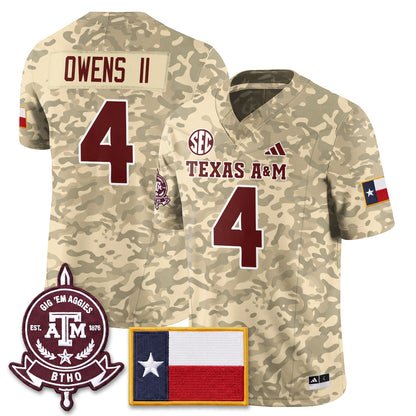 Aggies Camouflage ‘Honor and Support’ 2026 Vapor Limited Jersey - Stitched